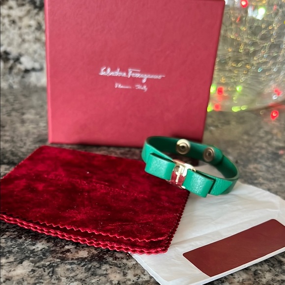 Salvatore Ferragamo Jewelry - Salvatore Ferragamo Green Leather Bracelet